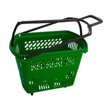 Imagem de Cesta De Supermercado Compras Com Rodas Rodinhas 30Lts - JRMarketing, 