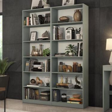 Imagem de Kit Madesa com 2 Estantes Livreiro 6908 - Cinza, Cinza