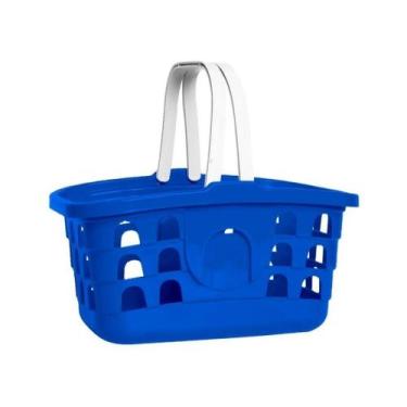 Imagem de Cesta de compras 10l azul com alça de transporte samba toys
