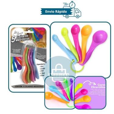 Imagem de Kit com 5 Colheres Medidoras Coloridas  Precisão e Praticidade para su