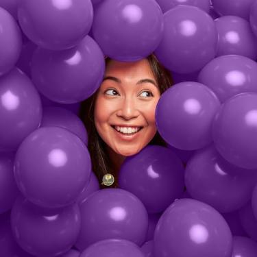 Imagem de Mini balões biodegradáveis AFTERLOON®, 50 peças, roxo, 12,7 cm, cor fosca espessa, extra forte, látex, hélio, boia, chá de bebê, revelação de gênero, guirlanda de arco, casamento, aniversário,