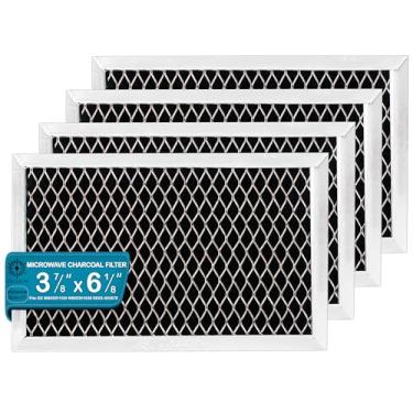 Imagem de GE WB02X11124, JX81J, WB06X10823, filtro de carvão recirculante de microondas (feito nos EUA), 3-7/8" X 6-1/8" X 3/8", Silver