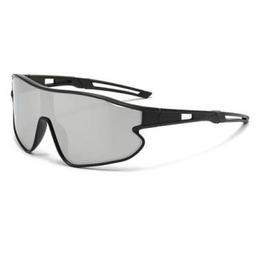 Imagem de JOVAKIT Óculos de sol de beisebol infantil para meninos e meninas de 6 a 16 anos, óculos de sol de beisebol juvenil, UV400, óculos de sol esportivos para ciclismo, 05 Preto/Prateado espelhado