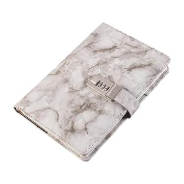 Imagem de shamjina Diário com Cadeado Caderno de Negócios Viagem Diário Pessoal Bloqueado, PU Couro Diário para Homens, Mulheres Meninos Adolescentes Adolescentes, Cinza