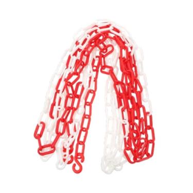 Imagem de oshhni Barreira de corrente de tráfego, conector de cones de tráfego, profissional, barreira de estacionamento para uso em estacionamento de entrada de, Vermelho Branco