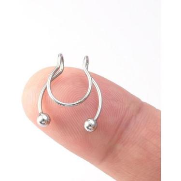 Imagem de Piercing Nariz Septo Argola Falso Dourado Prata Preto Aço - DeCastro j