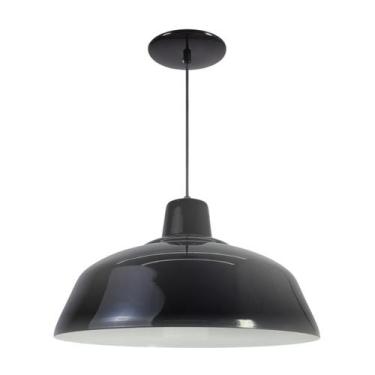 Imagem de Kit 15 Luminária Pendente Retro 40cm Interior Branco Brilho Com Fiação