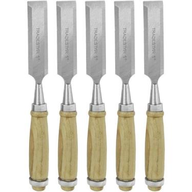Imagem de Kit 5 Kit 5 Formão Madeira Corte Entalhe 1 Pol 25 MM - Tradestar