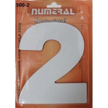 Imagem de Algarismo 2 Numeral 125mm Branco 500-2 - Numeral Ind