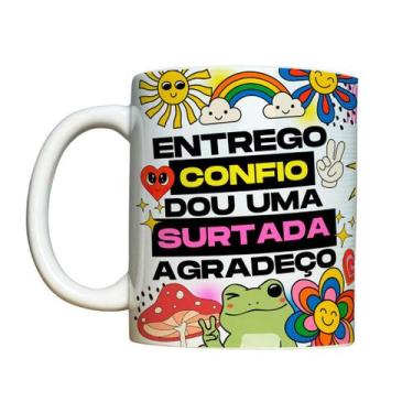 Imagem de Caneca 325ml Vibes Entrego confio dou uma surtada agradeço - LARANJA E