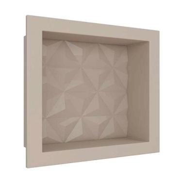 Imagem de Nicho Para Banheiro 40x30x10 Mármore Sintético Cozimax Bege Textura