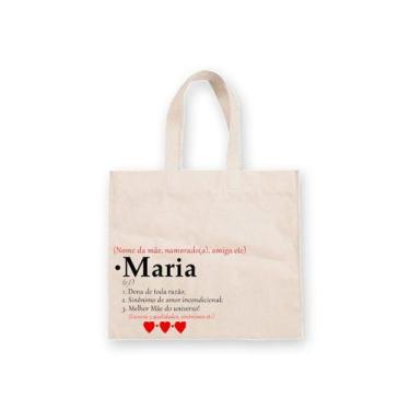 Imagem de Sacola de Algodão Cru Personalizada - Sinônimos de Amor - 20cm x 22cm 