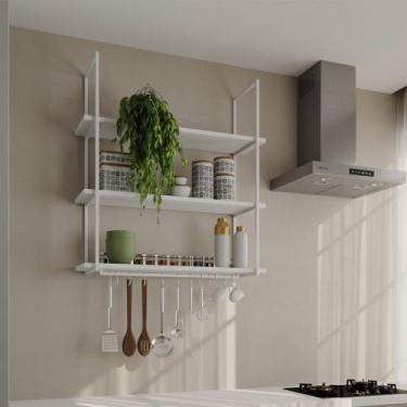 Imagem de Prateleira Decorativa Londres 95 Cm Branco - NEW GREEN, BRANCO