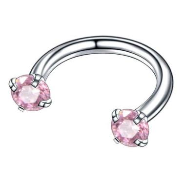 Imagem de Piercing Septo Ferradura Nariz Cartilagem Pedra Zirconia Aço - DeCastr