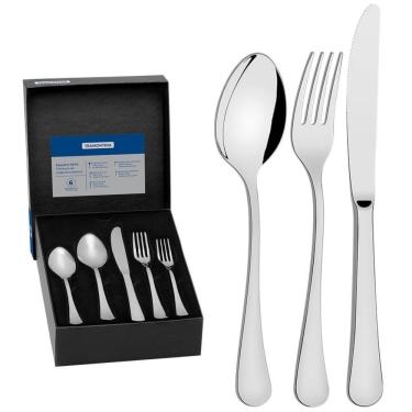 Imagem de Faqueiro Tramontina Zurique Em Aço Inox Facas De Mesa Forjadas Acabamento Brilho 30 Peças 66986190