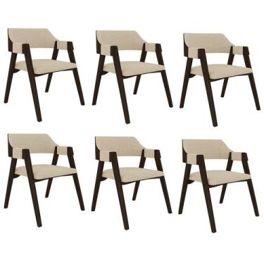 Imagem de Kit 6 Cadeiras Sala de Jantar e Jogos Carteados Madeira Maciça Poker L