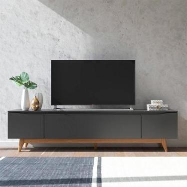 Imagem de Rack para TV até 75 Polegadas Flynt Preto e Natural 219 cm - Modern