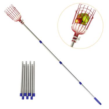 Imagem de Trademark Innovations Mastro de colhedor de frutas com cesta telescópica, haste ajustável, apanhador de cítricos, pcker de maçã, apanhador de abacate cabo longo de 76 a 350 cm