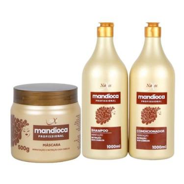 Imagem de Kit Shampoo + Condicionador + Máscara Mandioca Tratamento Profissional