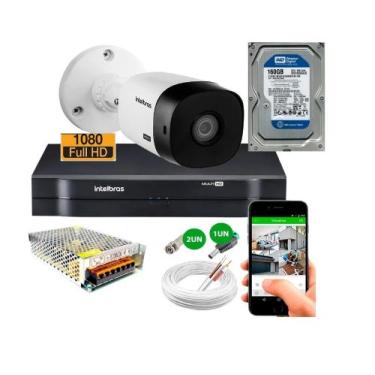 Imagem de Kit Camera Externa Bullet 1220b Full Hd 1080p Dvr Intelbras C/Hd 160gb