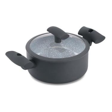 Imagem de Caçarola Hercules Redonda Antiaderente Ceramica Indução Cinza 20x9cm 2