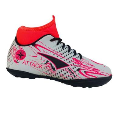 Imagem de Chuteira Society Cano Alto Botinha - SPORT SYSTEN, Branco, Pink, 39