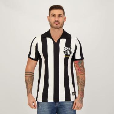 Imagem de Camisa Santos Retrô Bimundial Preta e Branca - Retromania, P