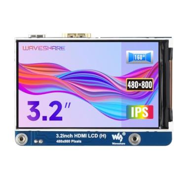 Imagem de Waveshare 3.2" HDMI IPS LCD (H) 480×800 Resolution Adjustable Brightness No Touch Compatible with Jetson Nano Raspberry Pi 4B/3B+/3A+/3B/Zero,CM3/3+/4 and Desktop Windows