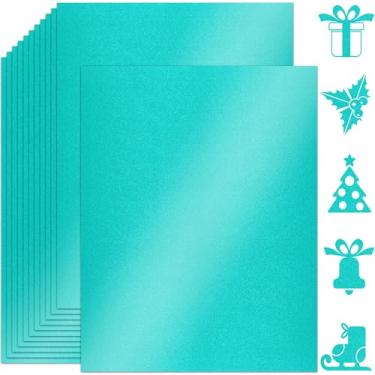 Imagem de Twavang 25 folhas de papel cartolina azul brilhante 21 x 28 cm, 250 gsm/42 kg, papel perolado dupla face para álbuns, convites, impressão e cartões DIY