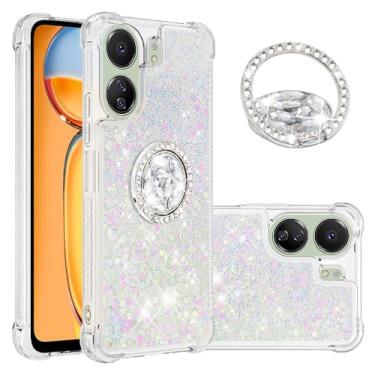 Imagem de Dinglijia Capa de ajuste fino para Xiaomi Redmi 13C, capa para Xiaomi Poco C65, capa de proteção de silicone com efeito areia movediça líquido com glitter para Xiaomi Poco C65/Redmi 13C, WZ colorida