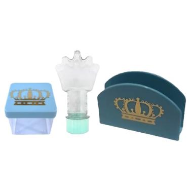 Imagem de Kit Tubetes Coroa Caixinha e Porta Guardanapo com estampa Coroa para Doces Balas Mimos para Lembrancinhas Decoração Festas Aniversários Mimos de luxo