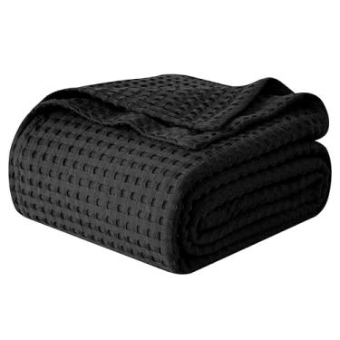 Imagem de Elegant Comfort Cobertor de waffle premium 100% algodão - Cobertor de cama leve e respirável em tecido waffle - Cobertor macio e quente para todas as estações para sofá, cama e sofá, tamanho queen 222