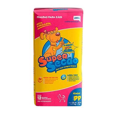Imagem de Fraldas Descartáveis para cachorro Super Secão Cães Fêmeas com 12 Unidades Tamanho PP