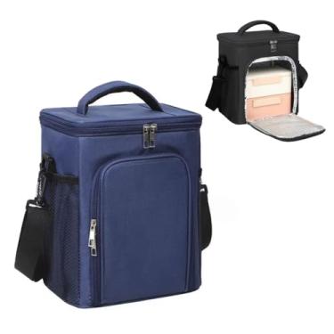 Imagem de Bolsa t?rmica grande port?til tecido Oxford 600D ? prova de vazamento, bolsa t?rmica adequada para acampamento, piquenique e praia, 10 litros (Azul)