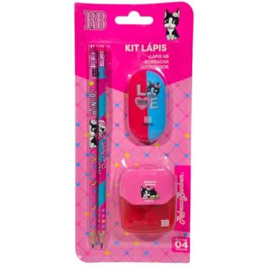 Imagem de Kit Rebecca Bonbon Material Escolar 2 L�pis 1 Borracha 1 Apontador Duplo RB Oficial (Modelo 3)