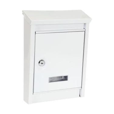 Imagem de Ioensy Caixa de correio pendurada na parede Caixa de correio ao ar livre Bloqueável Moderno, comercial e à prova de vento Caixa de sugestão de gota para o, Branco