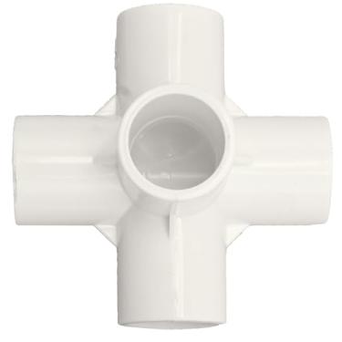 Imagem de ZUDKSUY 12 peças de encaixe de PVC de 1/2 polegada, conector de PVC de 5 vias, cotovelo, acessórios de canto de PVC para estufas, prateleiras de armazenamento, piscinas, aplicações externas, branco