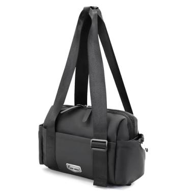 Imagem de FABIEN CHERON Pequena bolsa de ginástica para mulheres, mini bolsa de viagem com compartimentos úmidos, bolsa de ginástica feminina para fim de semana/treino/esporte, Preto, Tendência