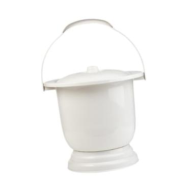 Imagem de Zialofi Espotão de maconha de urinol com tampa, balde de caçamba de caçamba noturna doméstica, balde de urinol, cama portátil para feminino, Branco