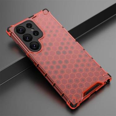 Imagem de HPQWN Para A54 5G Texture Shockproof Case Cover (Para A54 5G/Vermelho)