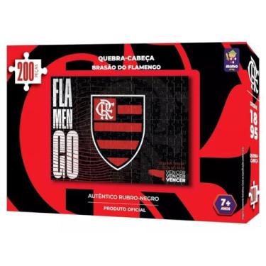 Imagem de Quebra Cabeça Flamengo Brasão Mengão Rubro Negro 200 Peças - Mimo, Col