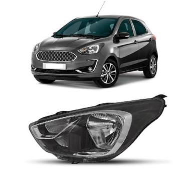 Imagem de Farol KA 2019 2020 2021 2022 Mascara Negra Friso Cromado - TYC, Esquer