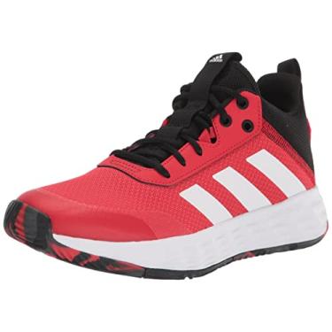 Imagem de adidas Tênis de basquete masculino Ownthegame, Vermelho/branco/preto, 9.5