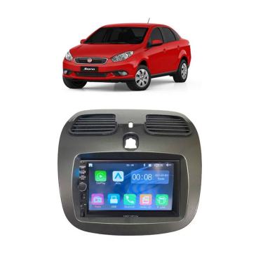 Imagem de Kit Multimídia Grand Siena Mold Champanhe 2012 / 2019 7 Pol CarPlay AndroidAuto - 7810HCPAA FirstOption