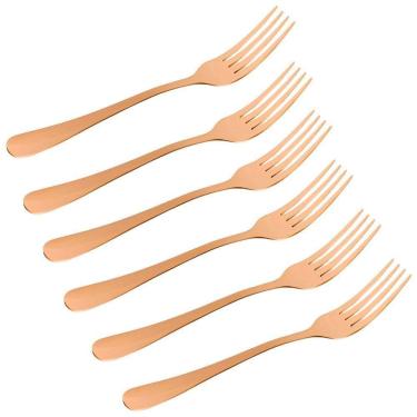 Imagem de Conjunto Garfos 6 Peças Refeição Inox Rose Gold Luxo Rústico