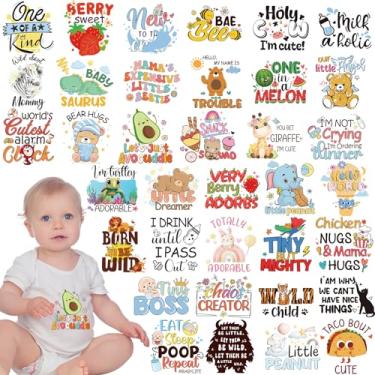 Imagem de Dazoratix Adesivos Para Passar A Ferro Bebês - 36 Peças De Animais Fofos Prontos Passar, Kit Decoração Macacão, Transferências Térmicas Dtf, Chá Bebê, Jogos, Babadores, Revelação Gênero, Roupas Faça