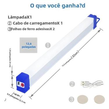 Imagem de Tubo De Lâmpada De Emergência LED Recarregável USB 5V Luz Portátil Mag