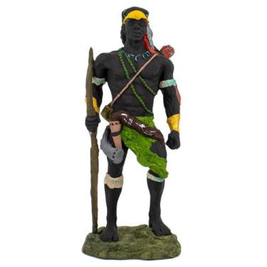 Imagem de Escultura Orixá Oxóssi Verde 24 cm em Resina - Lua Mística - 100% Orig