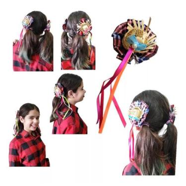 Imagem de Par Presilha Tic Tac Mini Chapéu Festa Junina Caipira - Lazer e Estilo