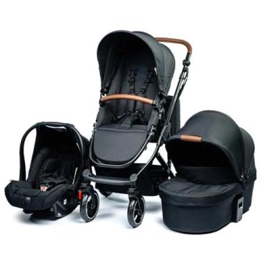 Imagem de Combo Carrinho de Bebê Como 4 Linha Tradicional Ink + Moisés + Bebê Conforto + Adaptador + Bolsa Abc Design